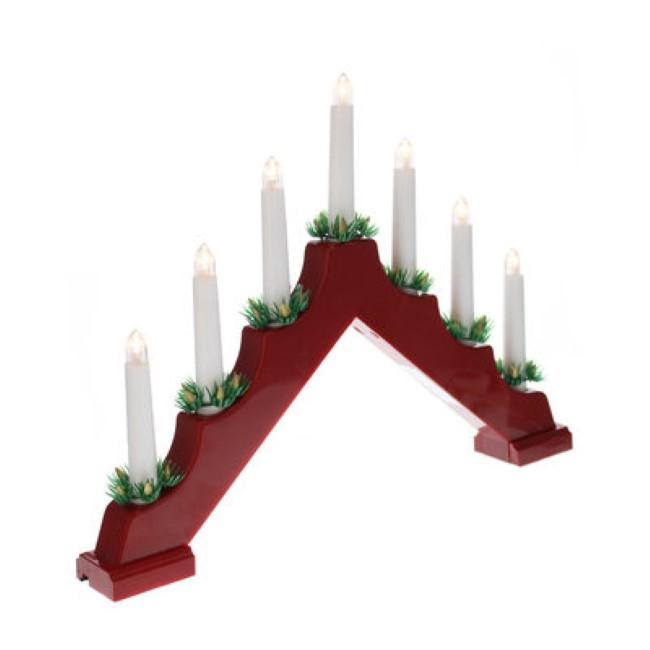 CANDLE BRIDGE LIGHTS BATTERY OPERATED RED